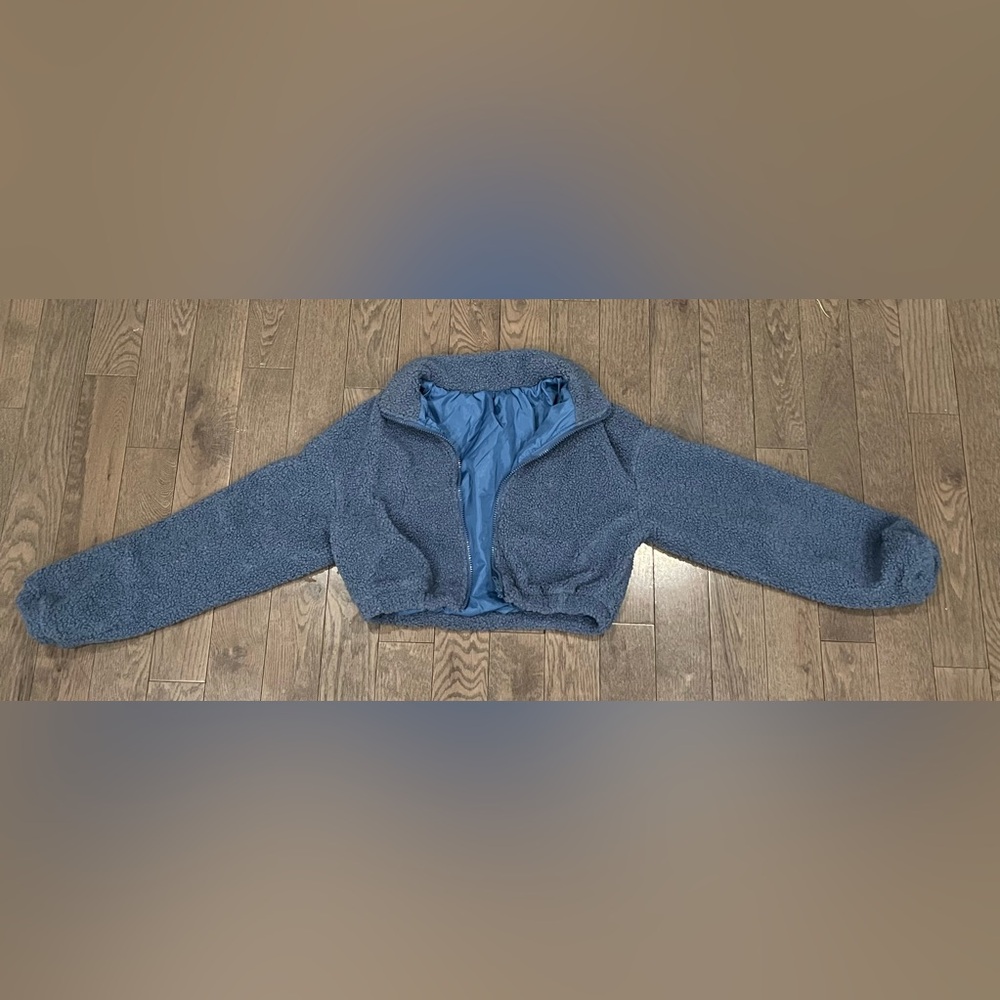 Cropped blue Shein jacket
